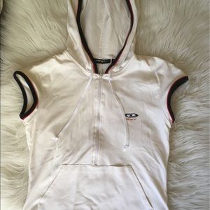 DKNY short sleeve white hoody